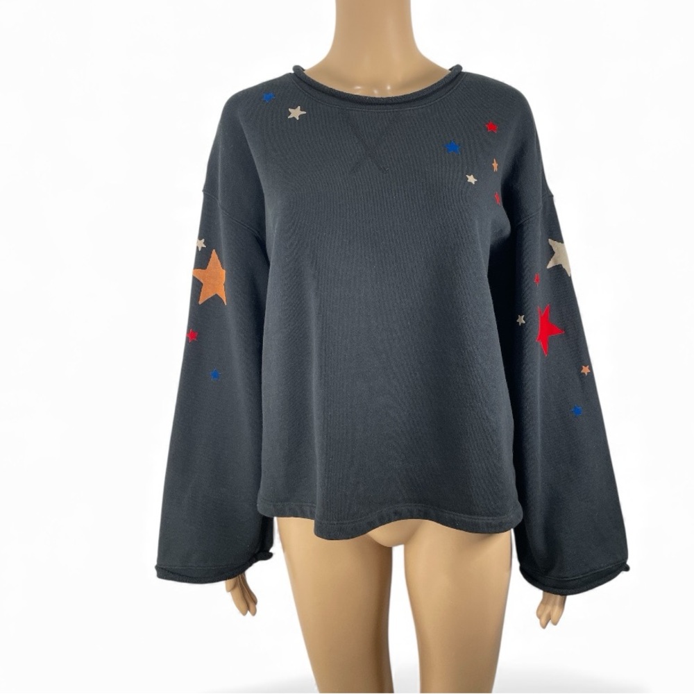 Madewell Star Embroidered Crew Neck Sweater - Black